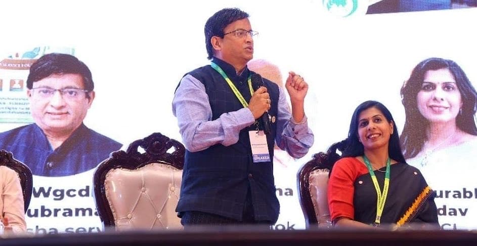 Co-founder speaking at a panel