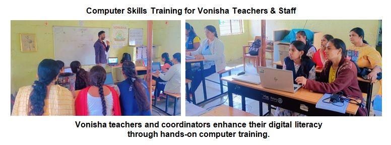 Vonisha teachers attending computer training at St. Ignatius Public School.