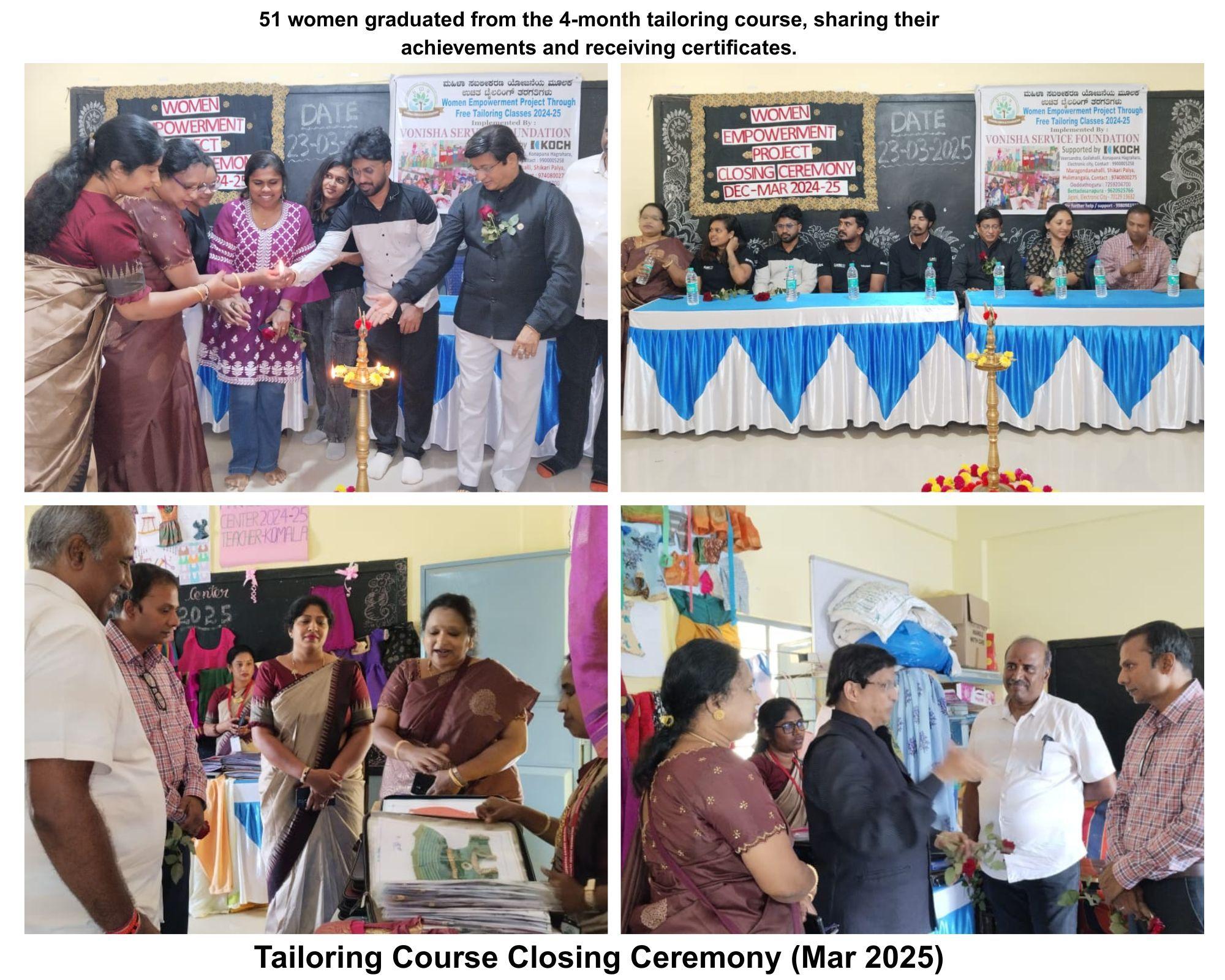  photos from tailoring graduation ceremony with students and guests.