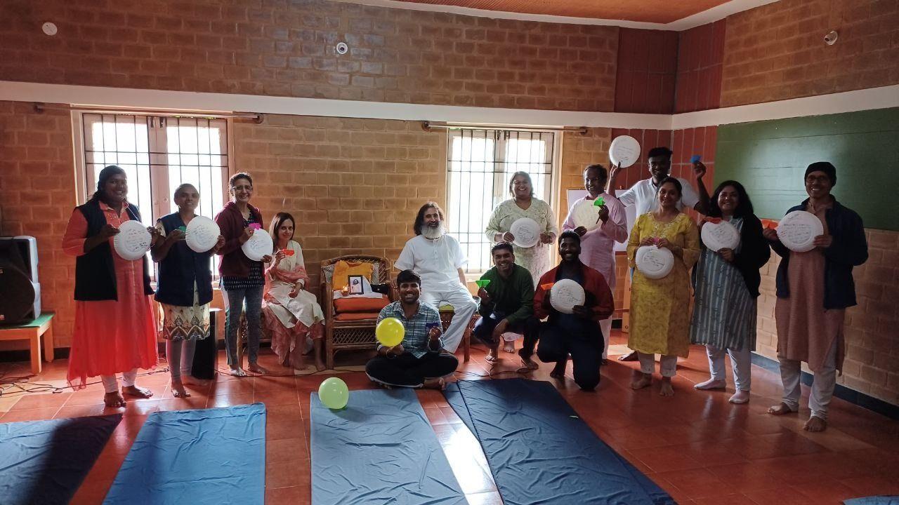 Art of Living Workshop at Bhoomi College, Chikkanayakanahalli, attended by 15 NGO members and 3 Vonisha teachers