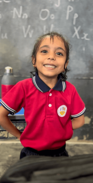 Child smiling in school