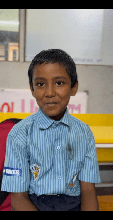 Child smiling in school