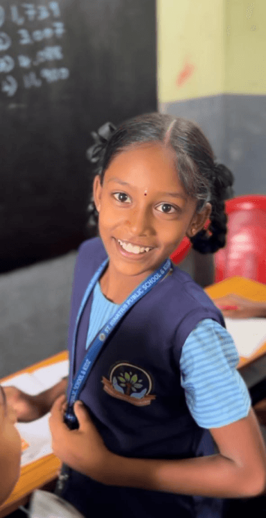 Child smiling in school