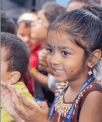 Child smiling in school